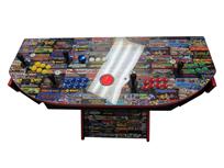 1078 4-player, yellow buttons, green buttons, blue buttons, red buttons, red trackball, red trim, spinner, classic arcade game logos